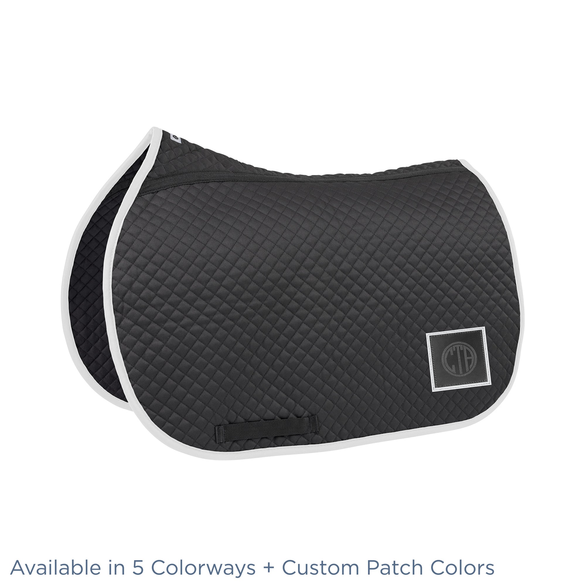 Black Essential Square Pad with White Trim and custom patch