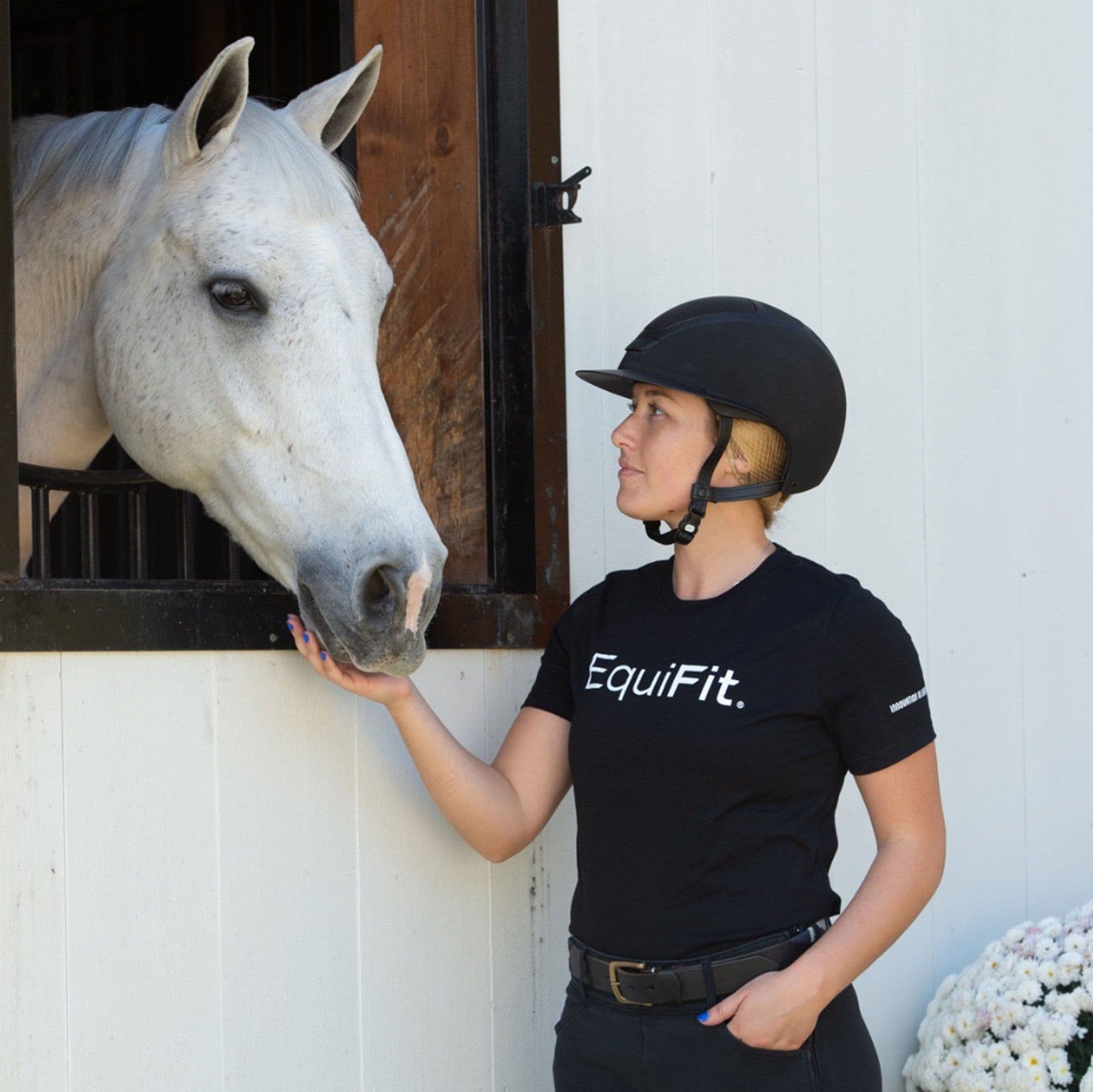 EquiFit T-Shirt featuring the EquiFit logo across the chest & We Have Higher Standards on the sleeve.